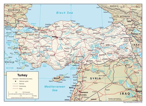 Large Detailed Political Map Of Turkey With Relief Roads Railroads ...