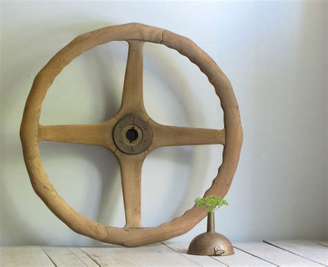 vintage wooden steering wheel model t