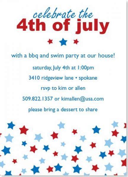 Wording For 4th Of July Party Invitations July 4th Invitations By ...