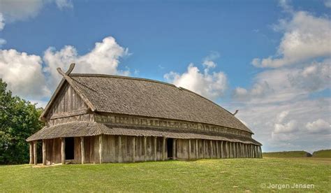 This Viking Longhouse is a part of the Viking Museum "Trelleborg" near Slagelse in Denmark. Date ...