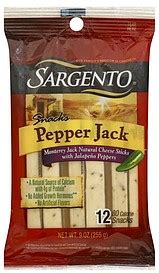 Sargento Cheese Sticks Pepper Jack 12.0 ea Nutrition Information | ShopWell