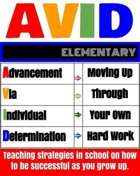 AVID Elementary Poster | Avid program, Avid strategies, Elementary