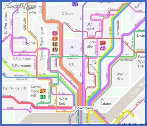 Cincinnati Subway Map - ToursMaps.com