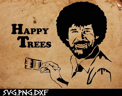 Happy Trees svg Bob Ross svg Cricut Silhouette Cutfiles | Etsy