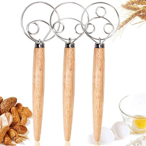 Amazon.com: 3PCS Danish Dough Whisks, Kalolary Premium Mixing Whisk Tools for Kitchen Baking ...