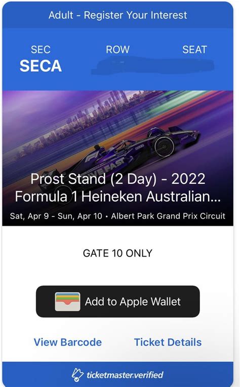 For sale: 2 x Melbourne F1 Grand Prix Tickets Prost Grand Stand (2 day - Saturday and Sunday ...