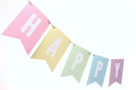 Pastel Rainbow Birthday Banner Pastel Flag Birthday Banner - Etsy