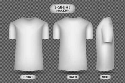 plain white t-shirt design, with front, back and side view, 3d style t ...