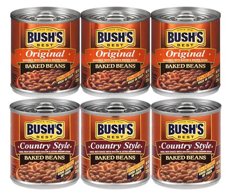 Buy Bush's Best Baked Beans, 3 Original Baked Beans, 3 Country Style Baked Beans, 8.3 Oz Variety ...