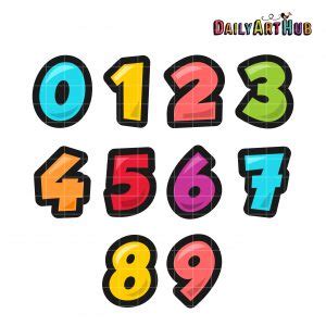 Colorful Numbers Clip Art Set – Daily Art Hub // Graphics, Alphabets & SVG