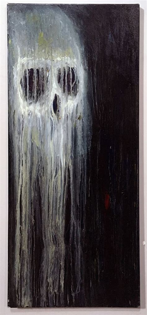 The Phantom Says You Fixed it original gothic skull abstract oil painting on canvas scary dark ...