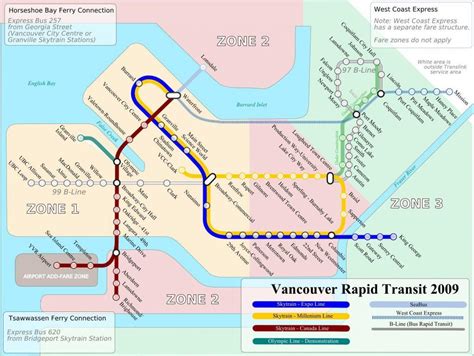 Vancouver airport train map - Map of vancouver airport train (British Columbia - Canada)