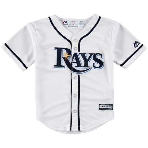 Majestic Tampa Bay Rays Toddler White Official Cool Base Jersey