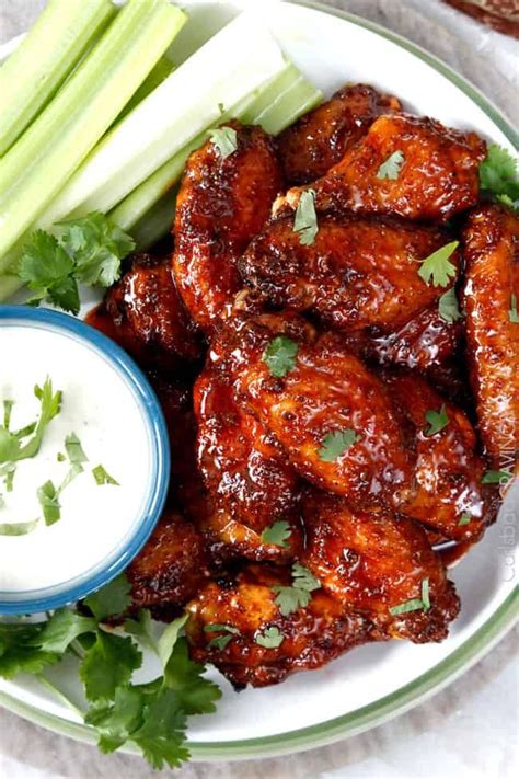 Sticky Buffalo Honey Hot Wings coated in a flavorful rub then smothered ...