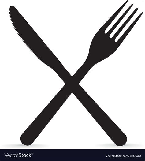 Crossed fork and knife Royalty Free Vector Image