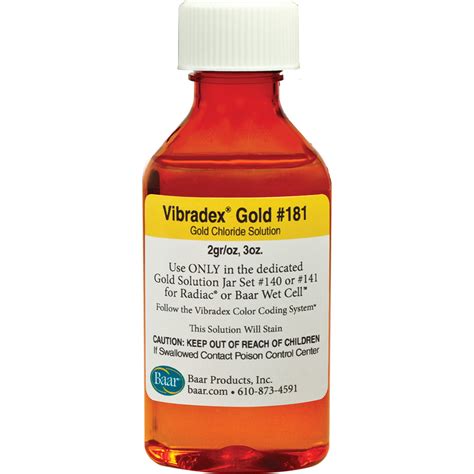 Gold Chloride Solution, 2 gr/oz - Vibradex, 3 oz