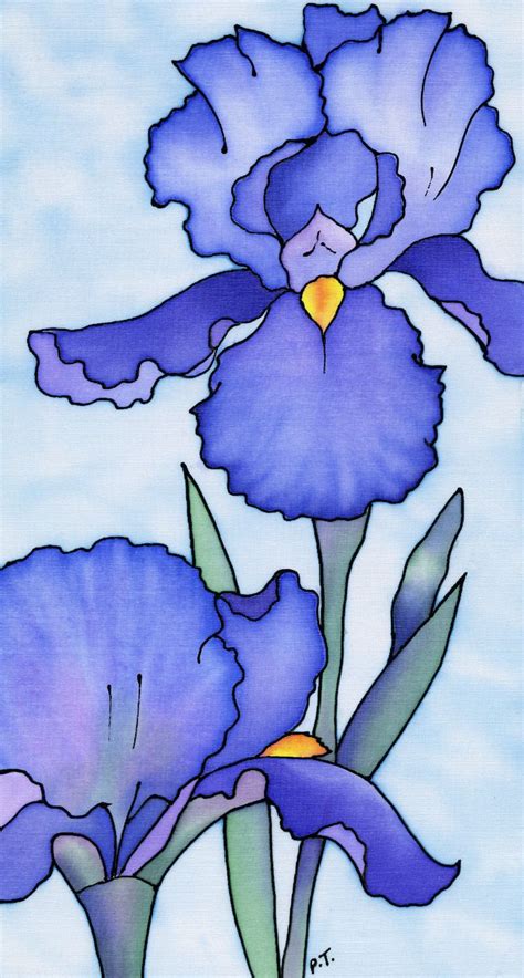 Blue Irises — Pauline Townsend | Iris painting, Flower art, Flower painting