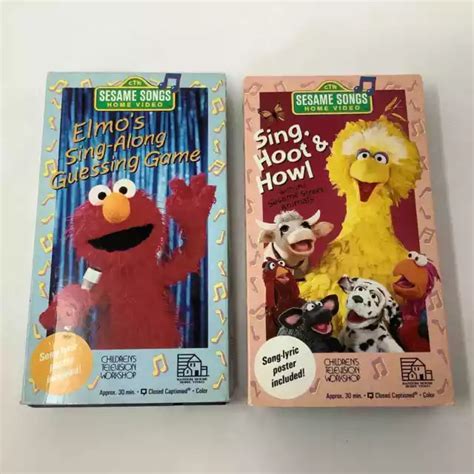 SESAME STREET VHS Lot of 2 - Sing, Hoot & Howl - Elmo's Sing-Along ...