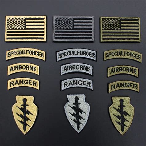 Patches SPECIAL FORCES AIRBORNE RANGER 4 PATCH HOOK SET USA MILITARY US ...