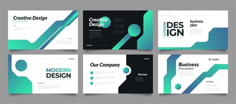 Modern and Creative Presentation Templates Set. Horizontal Poster with ...