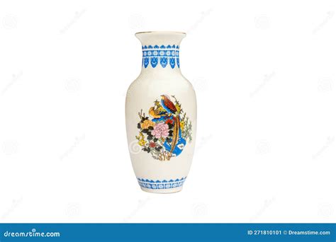 Pottery Flower Vase Isolated on White Background Stock Image - Image of ...