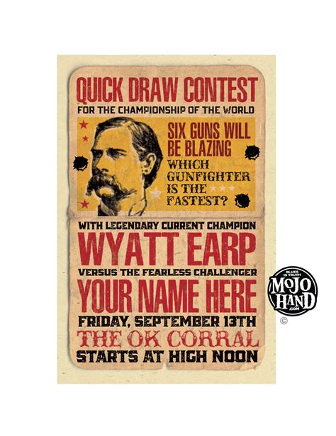 Personalized Gunfight with Wyatt Earp Poster - MojoHand - Everything Blues™