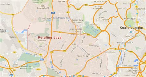 Map of Petaling Jaya - World Easy Guides