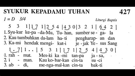 SYUKUR KEPADAMU TUHAN - Madah Bakti No. 427 - MALAM PASKAH - LITURGI BAPTIS - Lagu Rohani ...