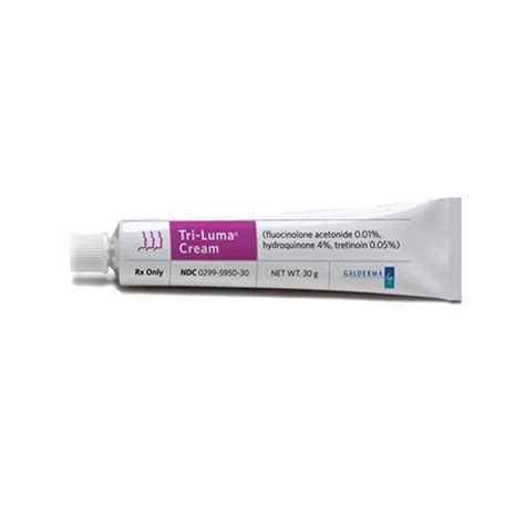 Tri-Luma®, (Hydroquinone / Tretinoin / Fluocinolone / Acetonide), .01-4-.05%, Cream, 30gm Tube ...