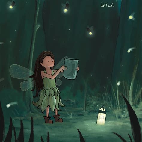 Fairy Art Print Forest of Fireflies | Etsy