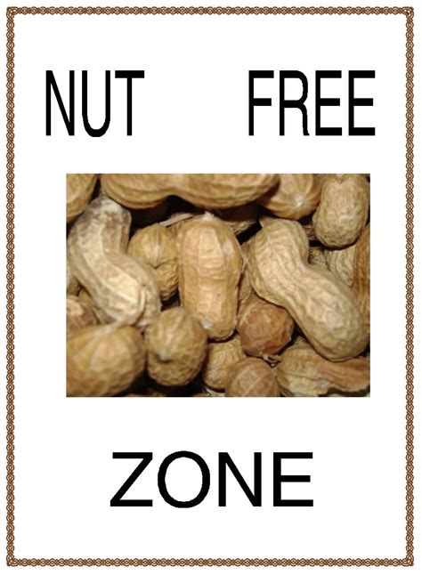 Free Posters and Signs: Nut Free Zone