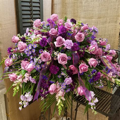 Shades of Purple Casket Spray in Wapakoneta, OH | Haehn Florist & Greenhouses