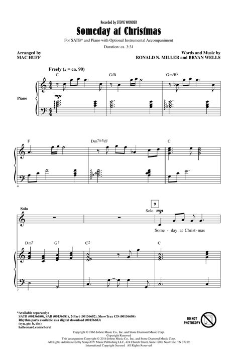 Stevie Wonder 'Someday At Christmas (arr. Mac Huff)' Sheet Music and ...