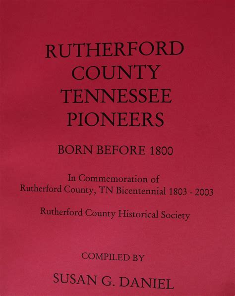 Publications – Rutherford County Tennessee Historical Society