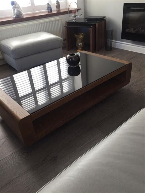 Solid dark wood and black glass coffee table. | in Stonehaven, Aberdeenshire | Gumtree