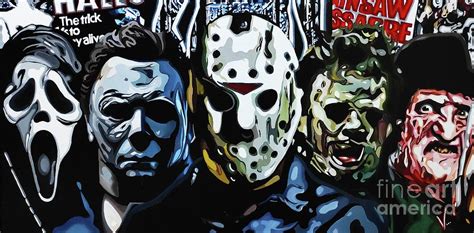 Horror icons-Slashers Painting by Victoria Glaittli - Pixels