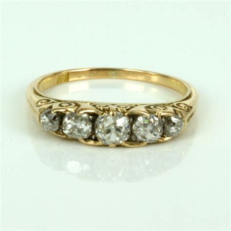 Buy 18ct antique diamond engagement ring in yellow gold. Sold Items ...