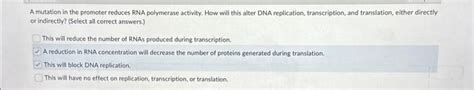 Solved A mutation in the promoter reduces RNA polymerase | Chegg.com