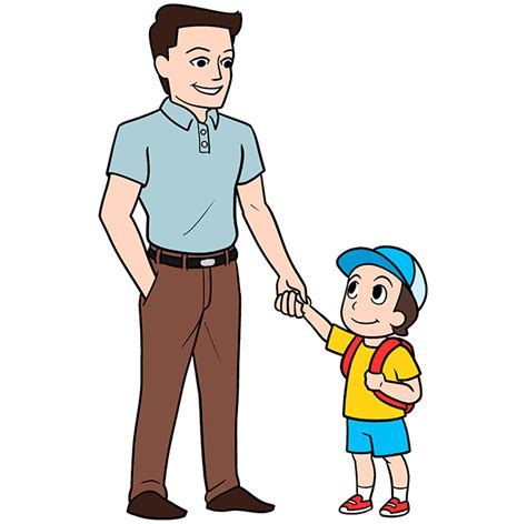 How to Draw a Father and Son - Really Easy Drawing Tutorial