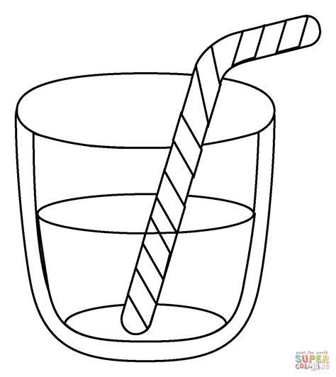 Cup with Straw Emoji coloring page | Free Printable Coloring Pages