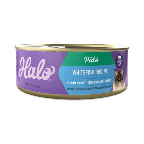 Halo Indoor Grain Free Wet Cat Food for Adult Cats, Whitefish Recipe Pate | Thrive Market