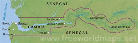 Gambia Physical Map