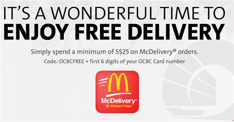 (EXPIRED) FREE delivery for McDonald’s McDelivery orders with OCBC cards from 17 Nov 2016