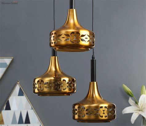 Buy Hictor Brass Finish Etched Hanging Cluster Pendant Light at 47% OFF ...