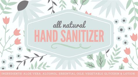 Natural Hand Sanitizer Label Free Printable With Full Recipe with Hand ...