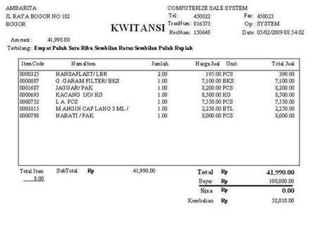 Contoh Kwitansi Pembelian Barang Elektronik | Ruang Ilmu