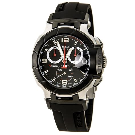 Tissot Mens T-Race Black Quartz Chronograph Rubber Strap Watch ...