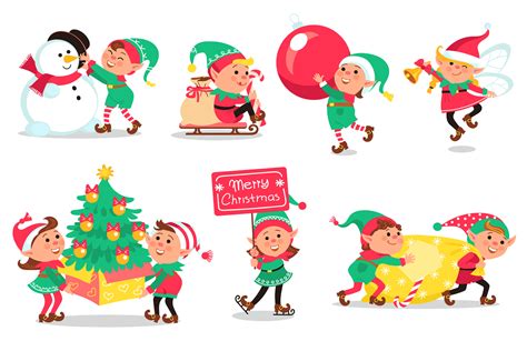 Christmas Elves. Cartoon Funny Magical Graphic by vectorbum · Creative ...