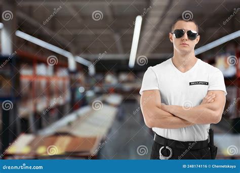 Male Security Guard Wearing Uniform in Shopping Mall Stock Photo ...