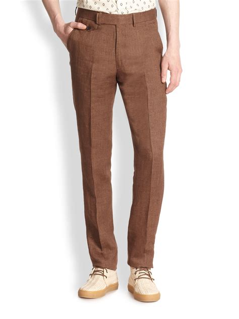 Lyst - Billy Reid Dorsey Linen Pants in Brown for Men